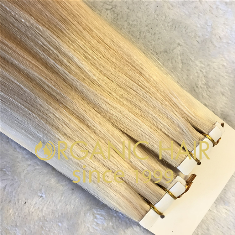 Blonde #60 color invisible tape in hair extensions H57